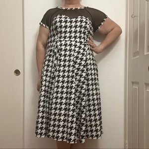 NWT Torrid Swing Dress Houndstooth Print Illusion Neck - Size 18